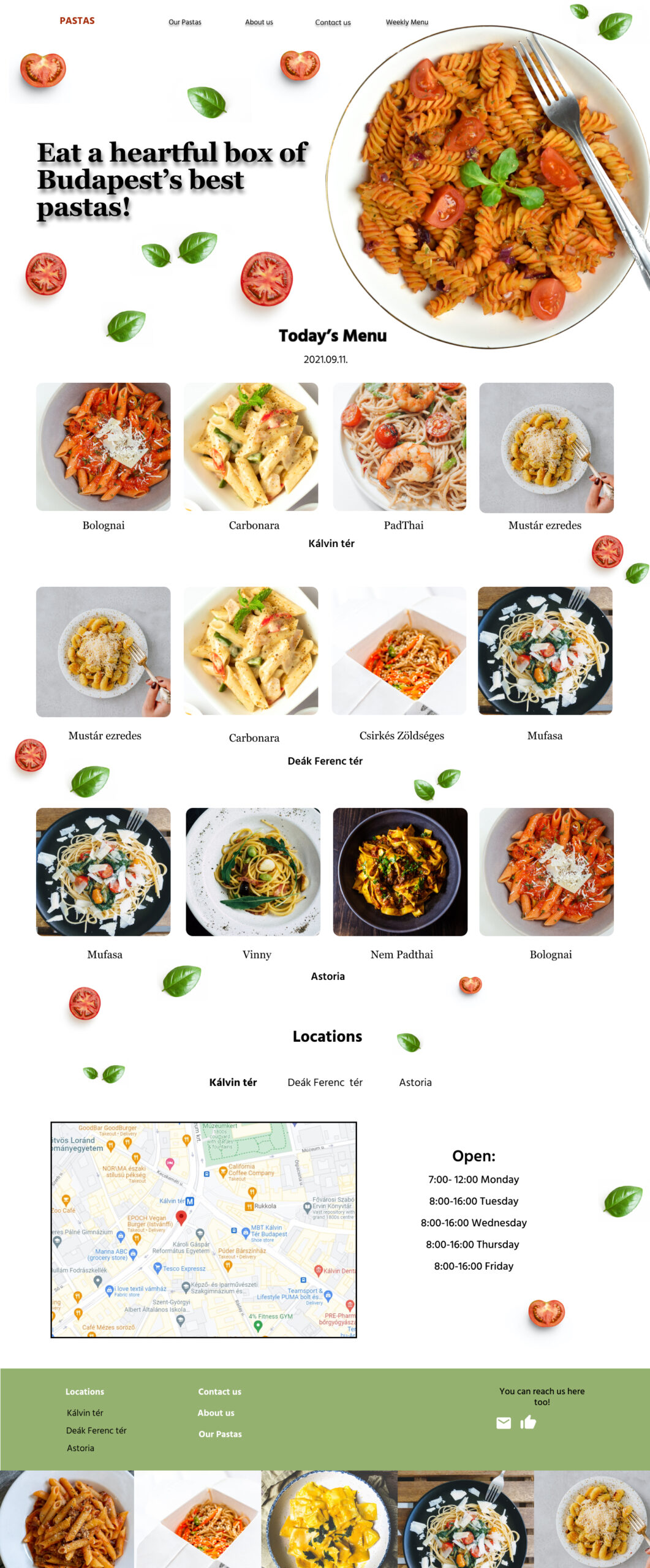 Discover Budapest’s finest pasta dishes with this beautifully designed website showcasing the menu, locations, and opening hours. A modern, clean design paired with vibrant food visuals to tantalize your taste buds.